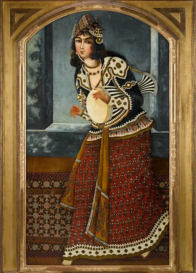 A lady playing a Tombak